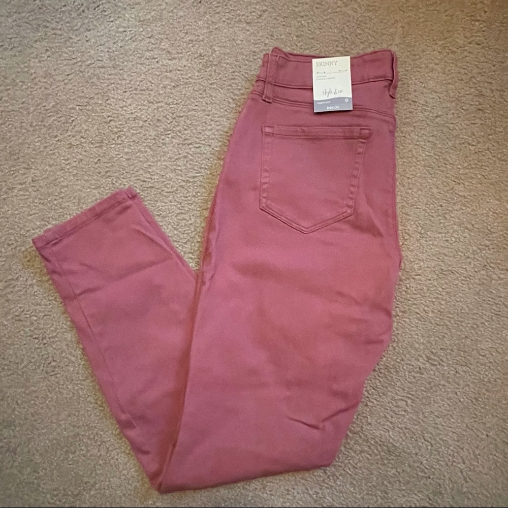 NWT Style & Company Skinny Curvy Mid-Rise Tummy Control Wild Ginger Pants Size 6